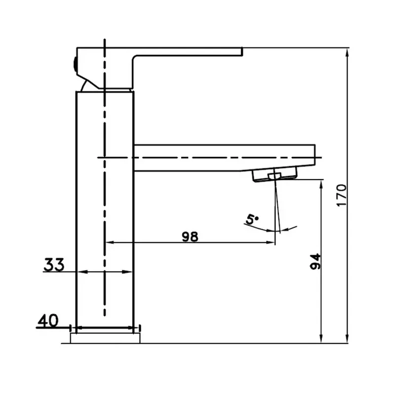 Grifo monomando para lavabo con acabado cromado y altura de 17 cm Orion de GME