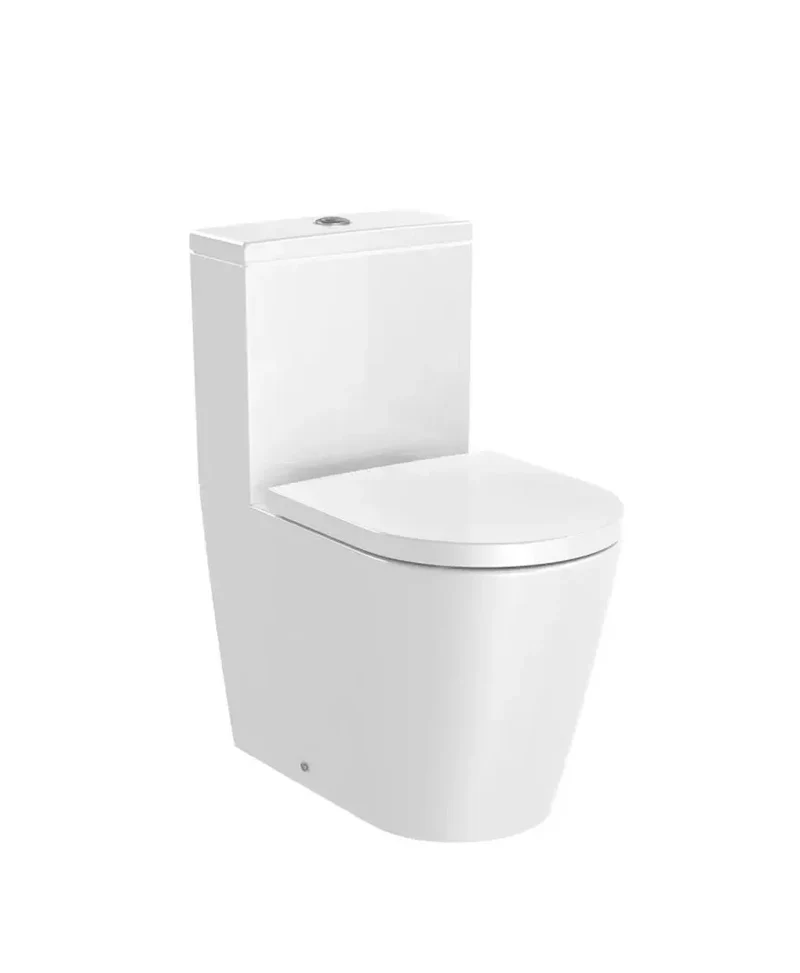 Roca Inspira Round – Inodoro de Pie Completo, Salida Dual, Blanco