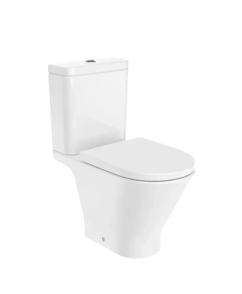 Roca The Gap Round – Inodoro de Pie Completo, Salida Dual, Blanco
