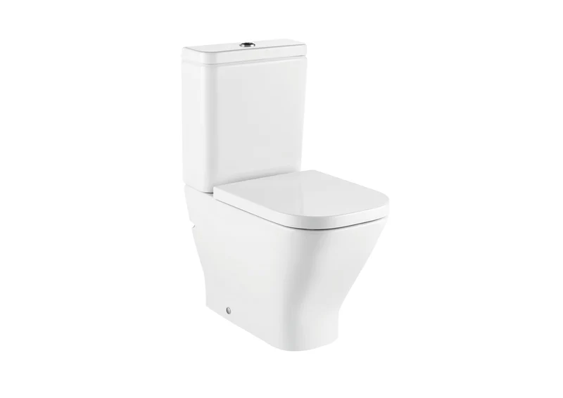 Inodoro de Pie Completo Roca The Gap Square, Salida Dual, Blanco