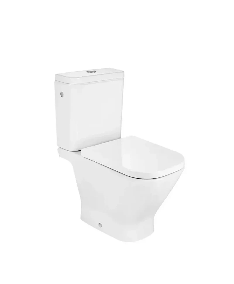 Roca The Gap – Inodoro de Pie Completo, Salida Vertical, Blanco