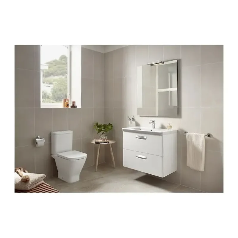 Roca The Gap – Inodoro de Pie Completo, Salida Vertical, Blanco