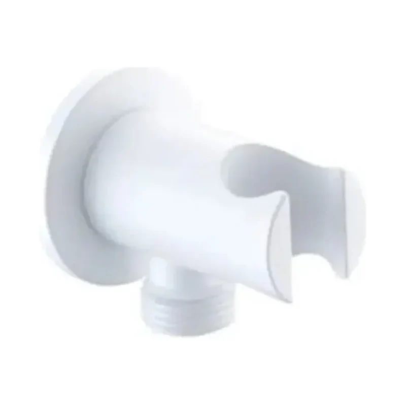 Salida de flexo y soporte para ducha de base circular fabricado en latón de acabado blanco de Imex