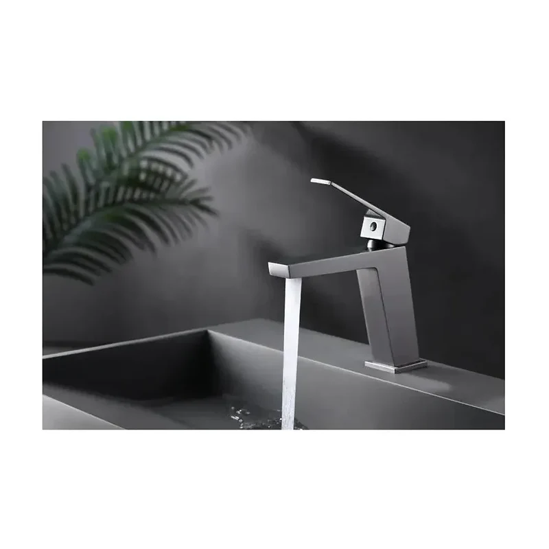 Grifo monomando para lavabo fabricado en latón con acabado negro metalizado Art de Imex