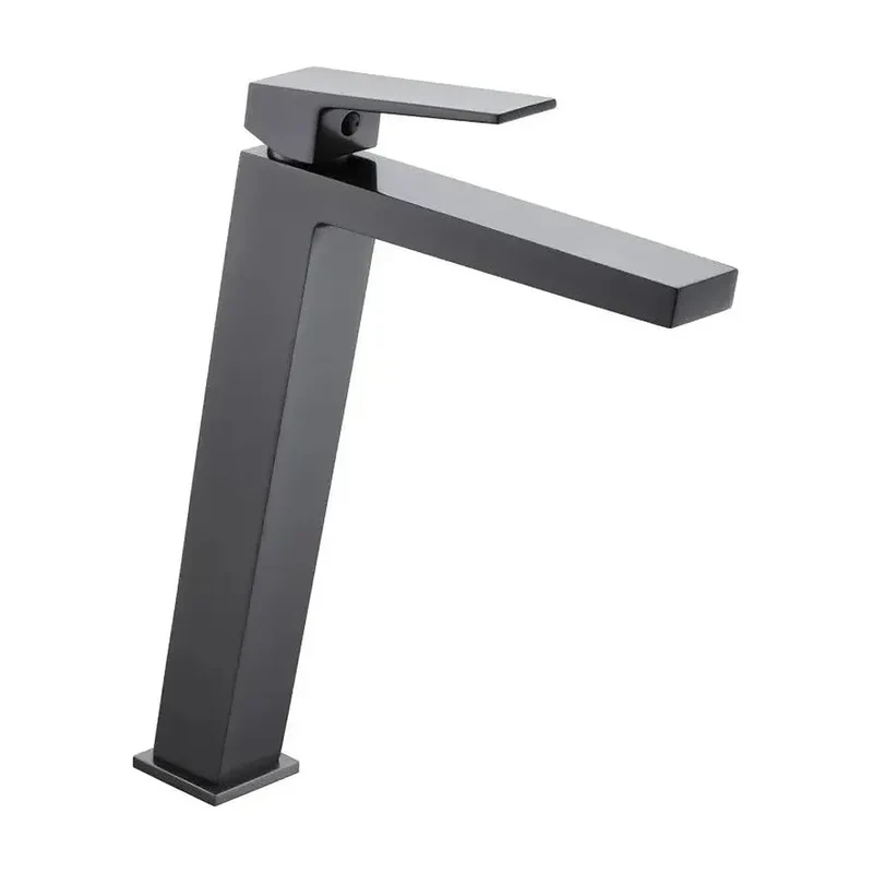 Grifo monomando para lavabo con caño alto hecho de latón con acabado negro metalizado Art de Imex