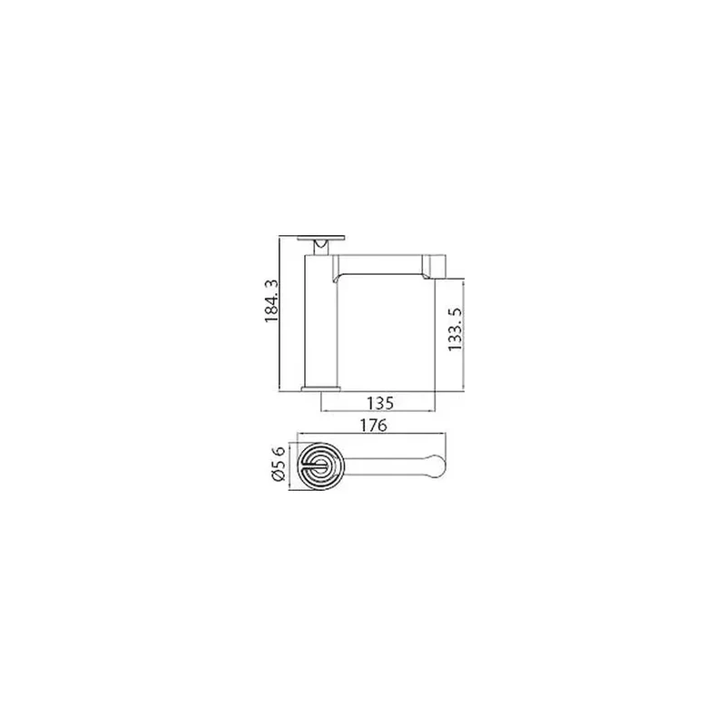 Grifo monomando para lavabo fabricado en latón con acabado oro rosa cepillado Olimpo de Imex