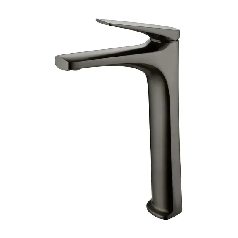 Grifo monomando con caño alto para lavabo fabricado en latón con acabado negro metalizado Delos de Imex