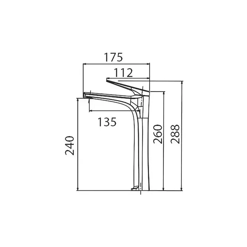Grifo monomando con caño alto para lavabo fabricado en latón con acabado negro metalizado Delos de Imex