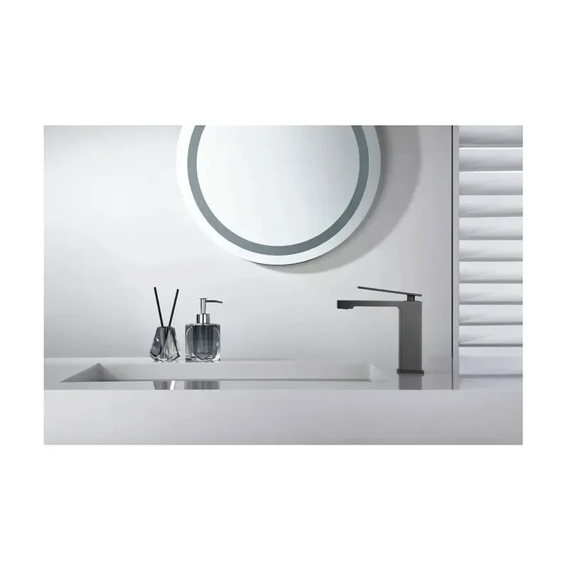 Grifo monomando sobre re para lavabo hecho de latón con acabado negro metalizado Pisa de Imex