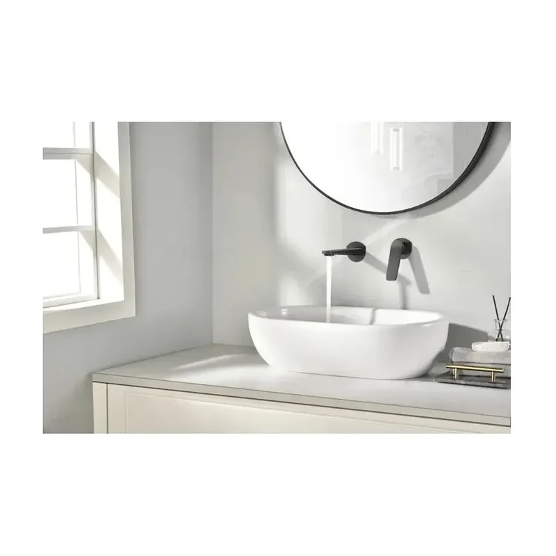 Grifo monomando empotrado para lavabo hecho de latón con acabado negro mate Napoles de Imex