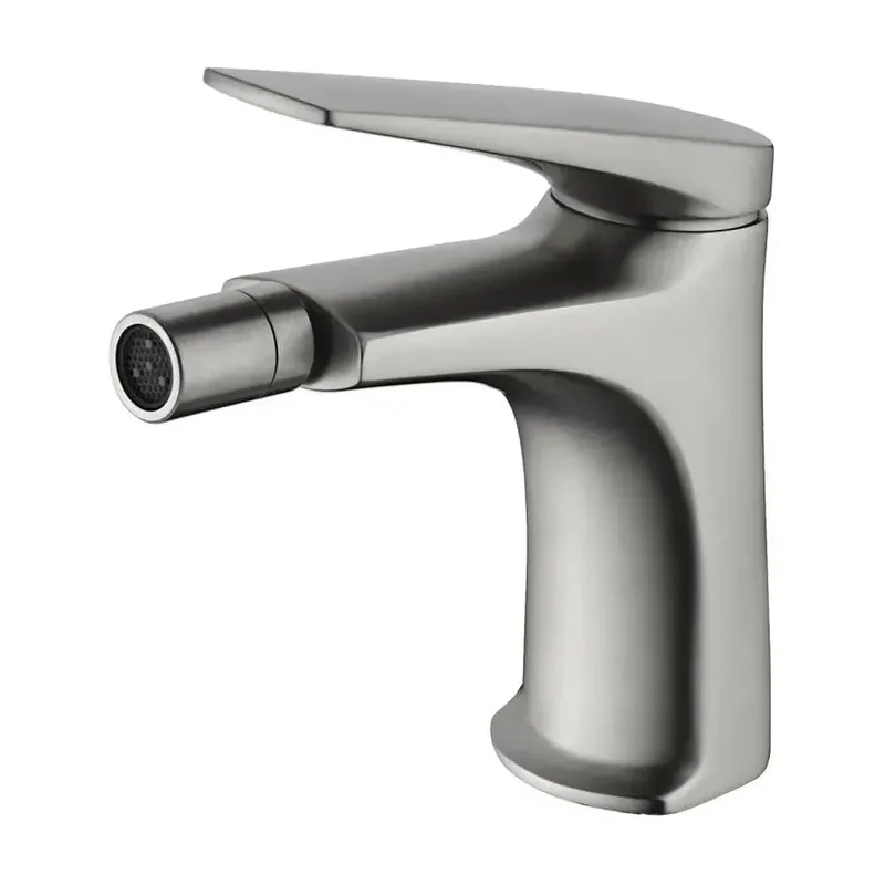 Grifo monomando sobre repisa para bidé hecho de acero inoxidable con acabado satinado Delos de Imex