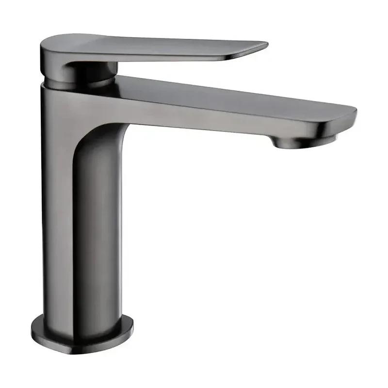Grifo monomando sobre repisa para lavabo hecho de latón con acabado negro metalizado Napoles de Imex