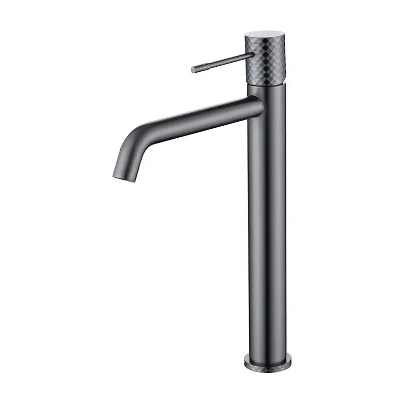 Grifo monomando con caño alto para lavabo hecho de latón con acabado negro metalizado Genova de Imex