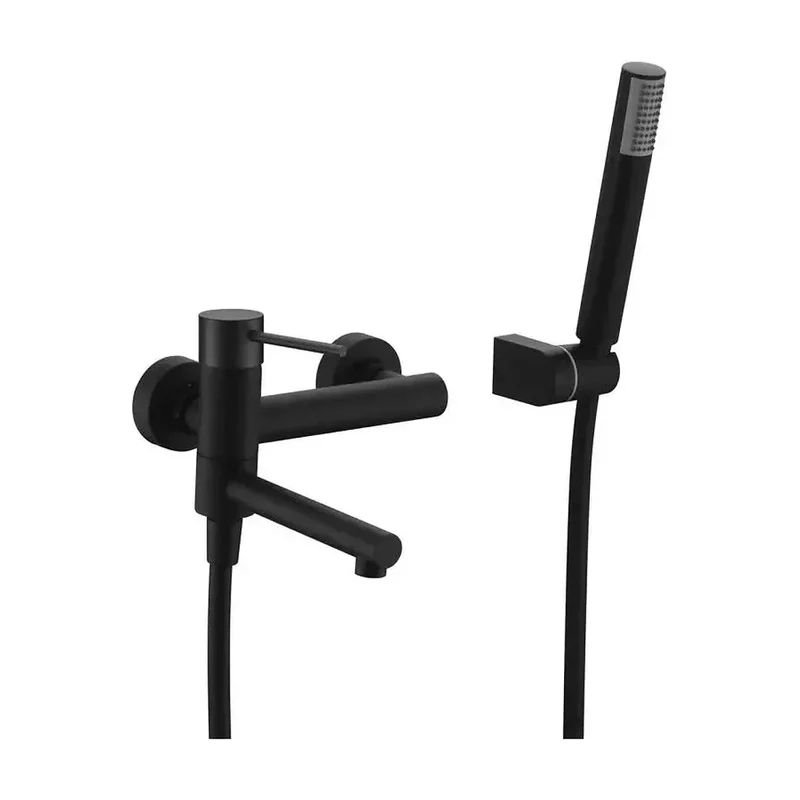 Grifo de pared monomando de bañera y ducha empotrado negro mate stick Milos de Imex