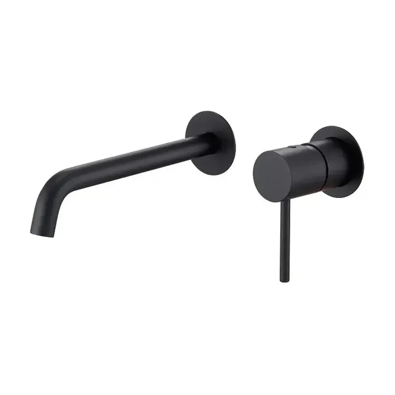 Grifo de lavabo monomando empotrado en latón negro mate sin caja de registro Monza de Imex