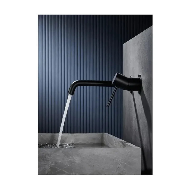 Grifo de lavabo monomando empotrado en latón negro mate sin caja de registro Monza de Imex