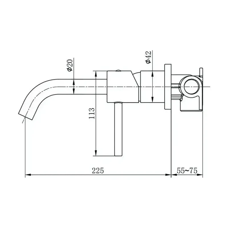 Grifo de lavabo monomando empotrado en latón negro mate sin caja de registro Monza de Imex
