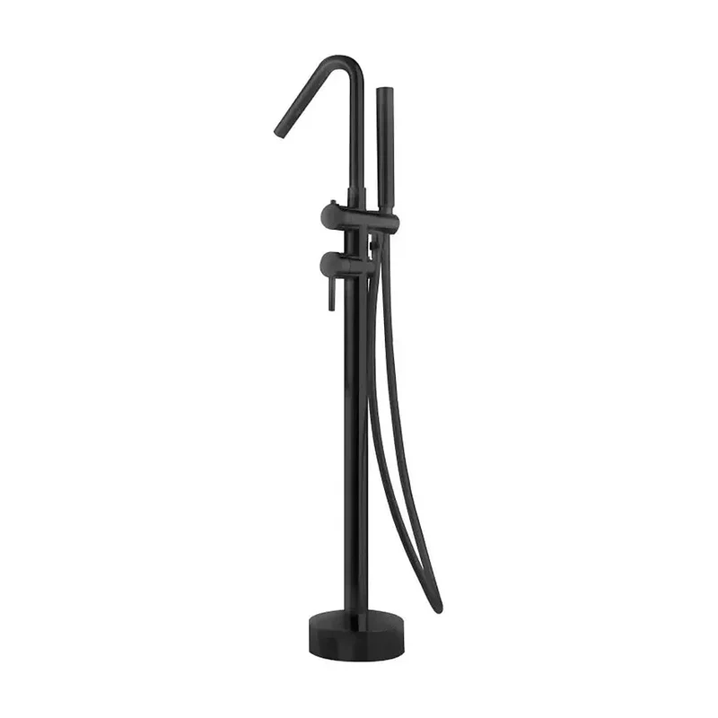 Grifo monomando de bañera con ducha de mano fabricado en latón con acabado negro mate Corcega de Imex