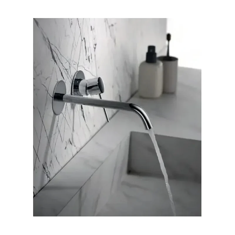 Grifo monomando para lavabo con un diseño empotrado de acabado cromado stick Milos de Imex