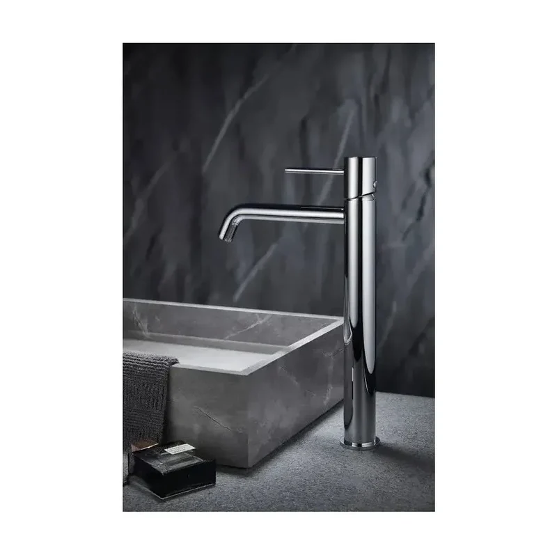 Grifo de lavabo alto cartucho cerámico de 25 mm fabricado en latón cromado Monza de Imex