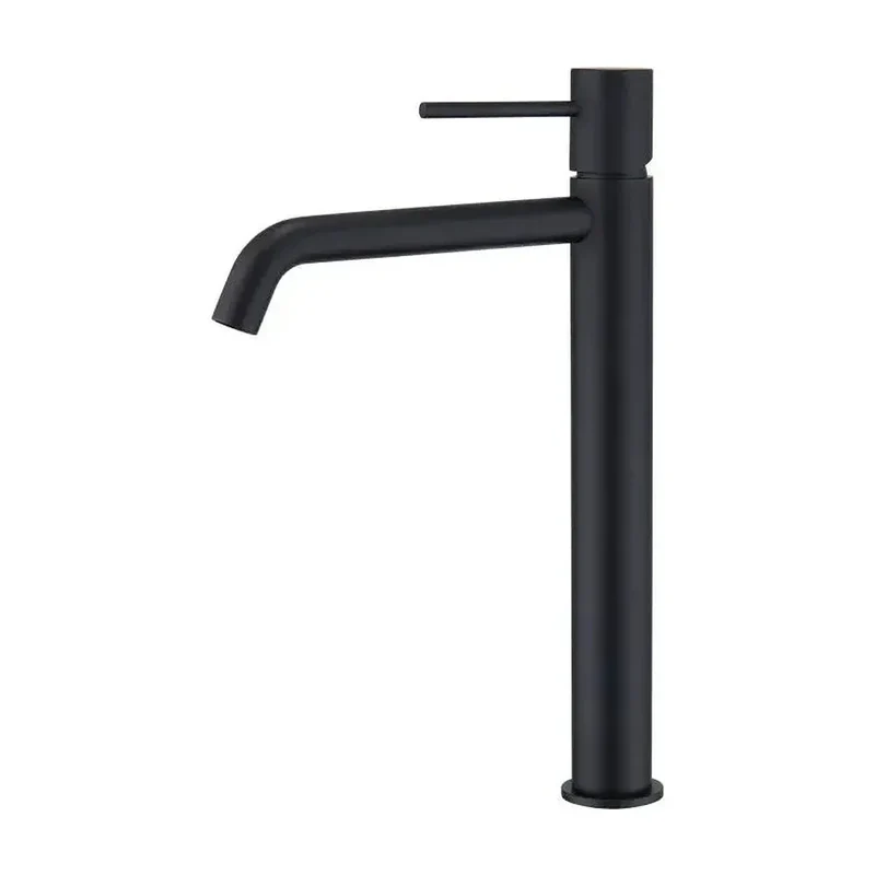 Grifo de lavabo alto con cartucho cerámico de 25 mm fabricado en latón con acabado negro mate Monza de Imex