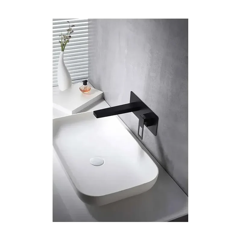 Grifo de lavabo monomando de instalación empotrada y de acabado negro mate Suecia de Imex