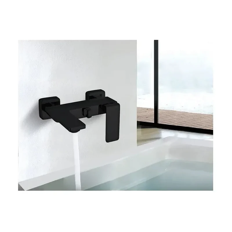 Grifo monomando para bañera o ducha empotrable con un acabado negro mate Fiyi de Imex