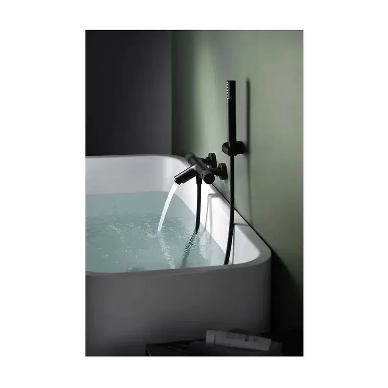 Grifo para ducha y bañera termostático fabricado en latón de acabado negro mate Line de Imex