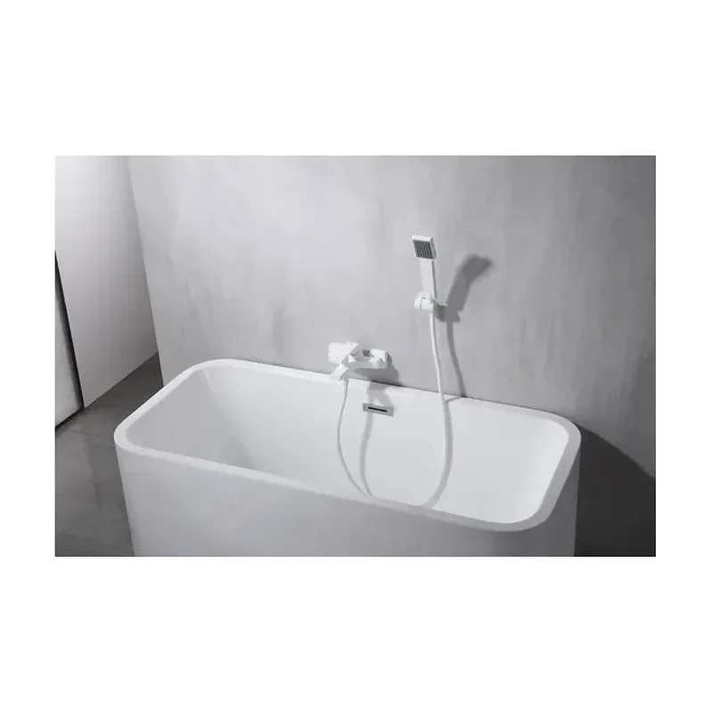 Grifería monomando de bañera y ducha hecha de latón con acabado blanco mate Art de Imex