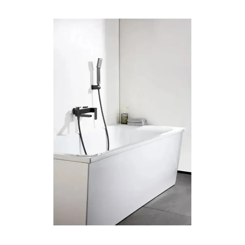 Grifería monomando de bañera y ducha hecha de latón con acabado negro metalizado Pisa de Imex