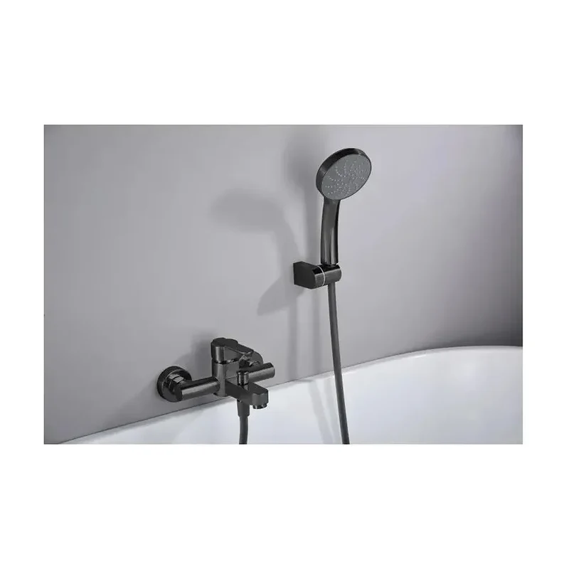 Grifería monomando para bañera y ducha hecha de latón con acabado negro mate Roma de Imex
