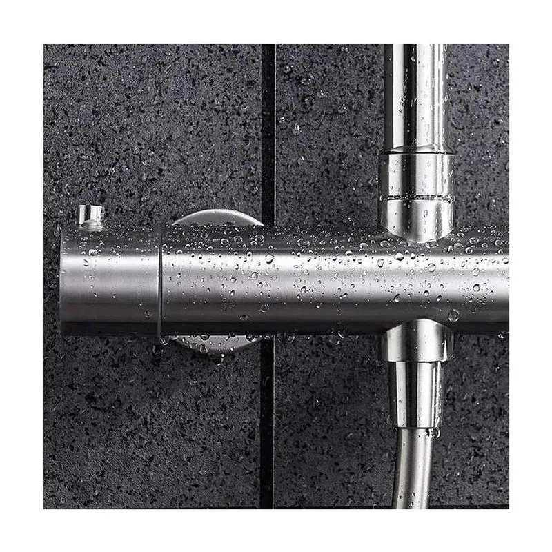 Conjunto de ducha termostática fabricada en acero inoxidable con un acabado cromado Moscu de Imex