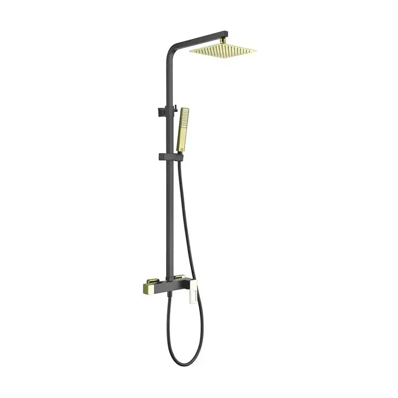 Columna de ducha con una barra de acero inoxidable de acabado negro oro Suecia de Imex