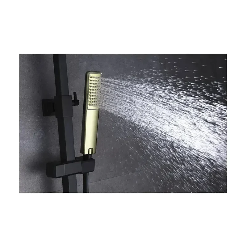 Columna de ducha con una barra de acero inoxidable de acabado negro oro Suecia de Imex