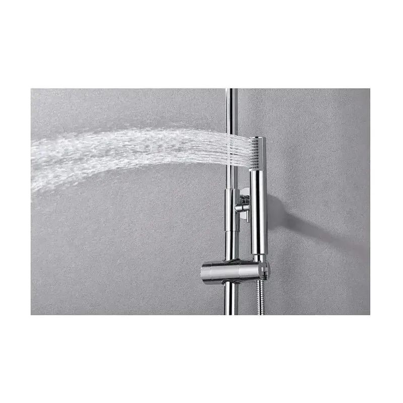 Columna de ducha grifo termostático fabricado en acero inoxidable y latón cromado Monza de Imex