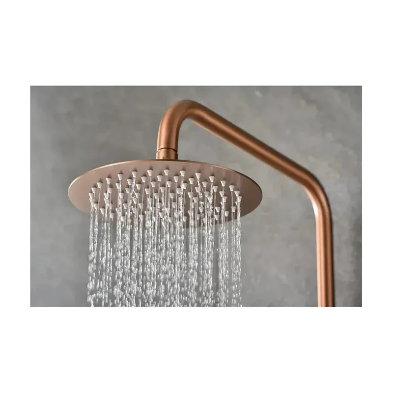 Columna de ducha con grifo termostático en acero inoxidable y latón con acabado oro rosa cepillado Monza de Imex