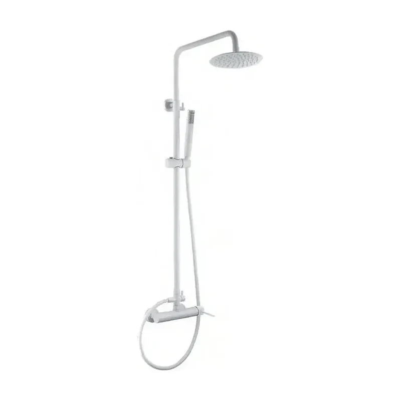 Columna de pared para ducha empotrada de diseño moderno en color blanco mate stick Milos de Imex
