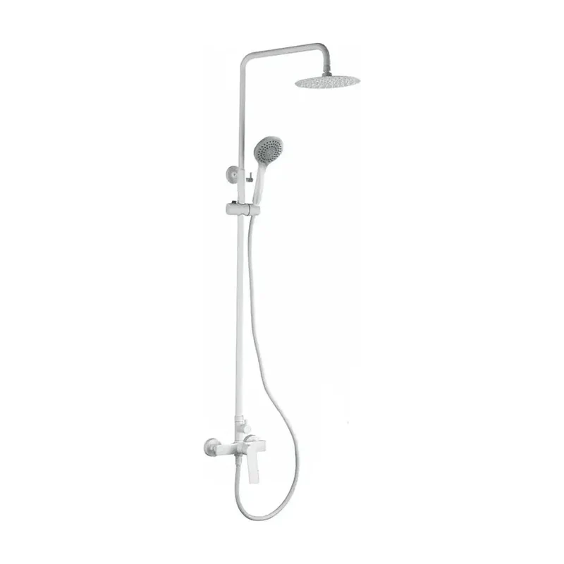 Columna de ducha de diseño extensible y moderno con un acabado blanco mate Luxor de Imex
