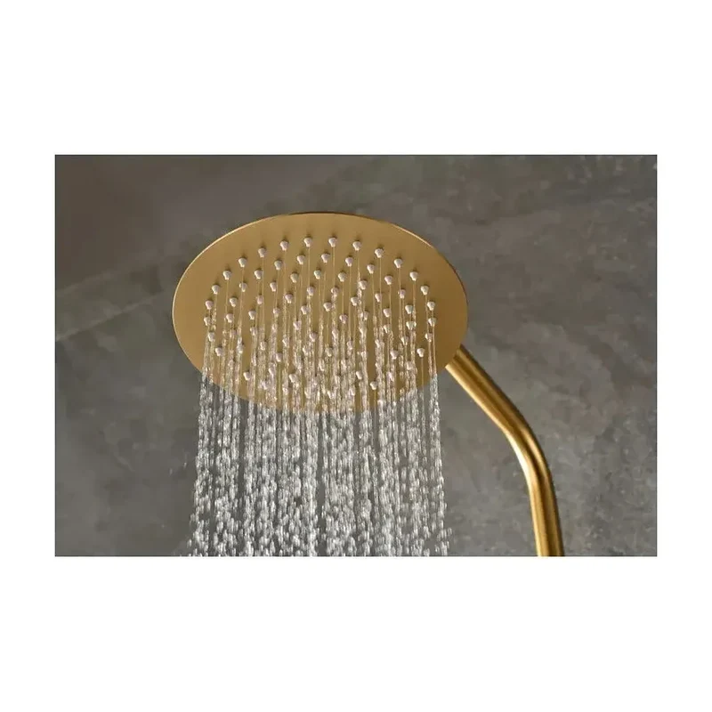 Columna de ducha con grifo termostático acero inoxidable y latón acabado en oro cepillado Monza de Imex