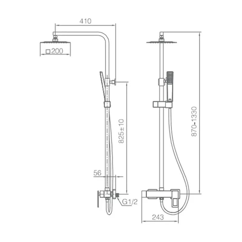 Columna de ducha con una barra de acero inoxidable de acabado cromado Suecia de Imex