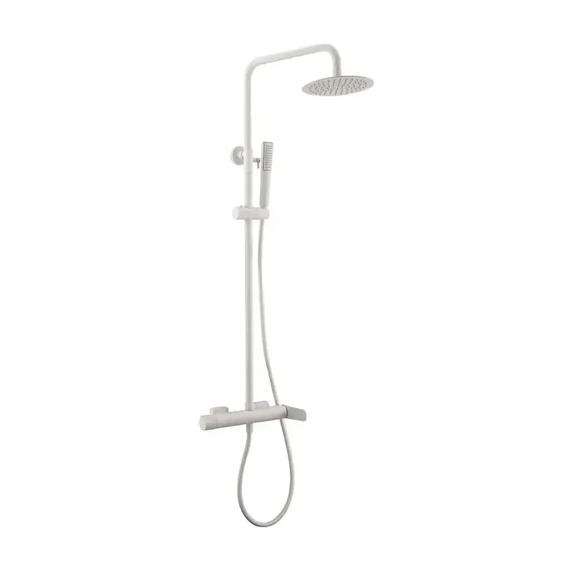 Columna monomando de ducha con un diseño moderno y un acabado blanco mate Dinamarca de Imex