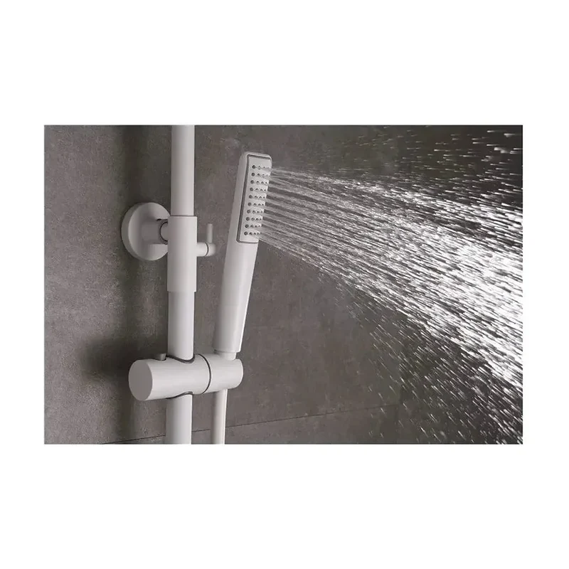 Columna monomando de ducha con un diseño moderno y un acabado blanco mate Dinamarca de Imex