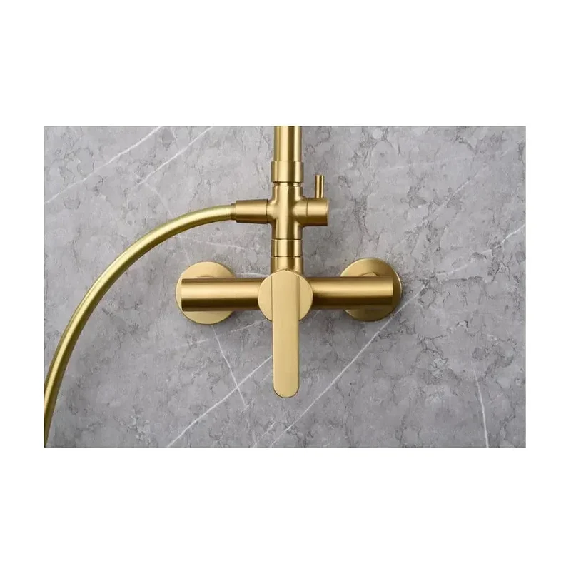 Barra de ducha Imex Roma | Monomando extensible | Oro cepillado
