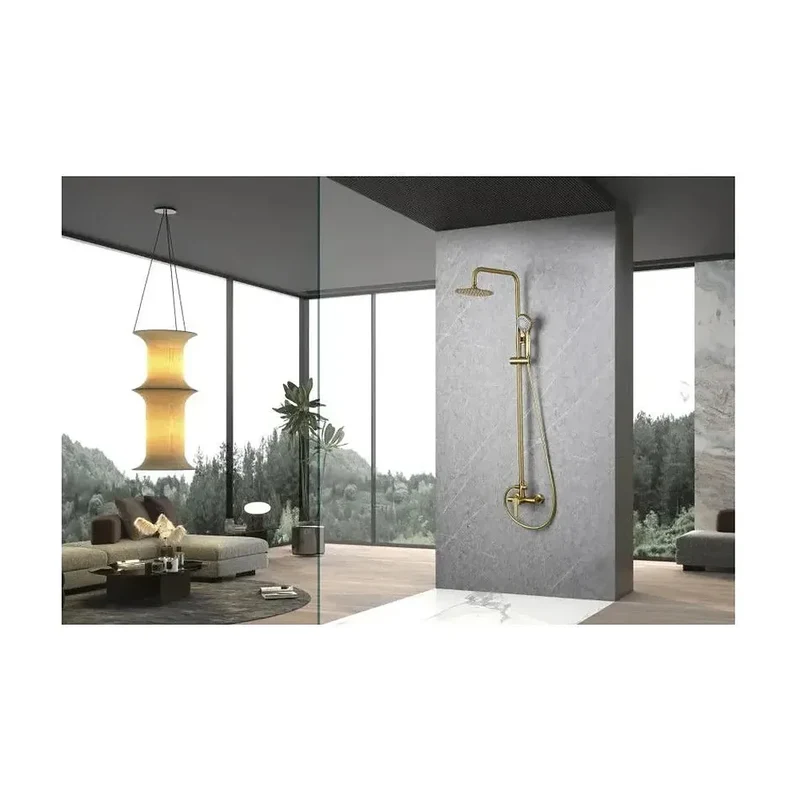 Barra de ducha Imex Roma | Monomando extensible | Oro cepillado