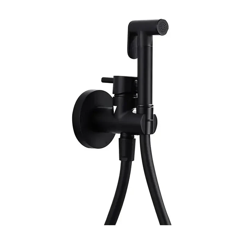 Ducha higiénica con grifo monomando empotrado fabricada en latón de acabado negro mate Munich de Imex