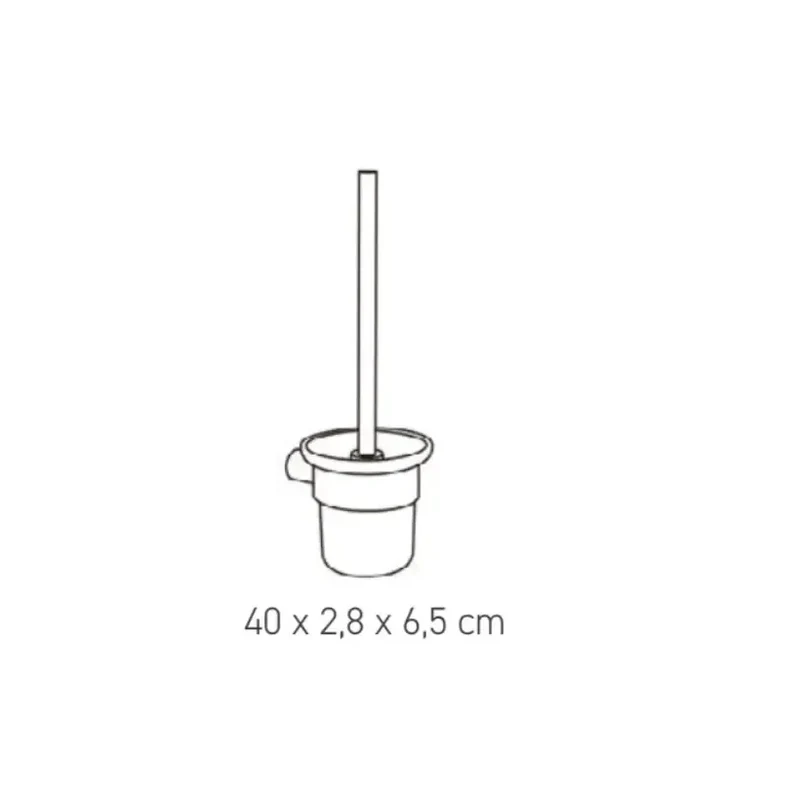 Escobillero de pared latón cromado moderno con fijación por taladro Aquore MOON