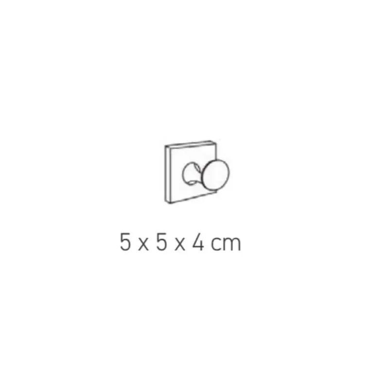 Percha para baño de acero inoxidable adhesiva y acabado cromado SQUARE de Aquore