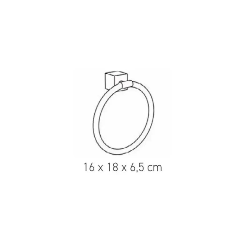 Anilla para baño circular de acero con acabado satinado CURVE de Aquore