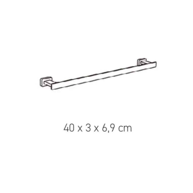 Toallero de barra latón cromado moderno de 40 cm Noah de Aquore