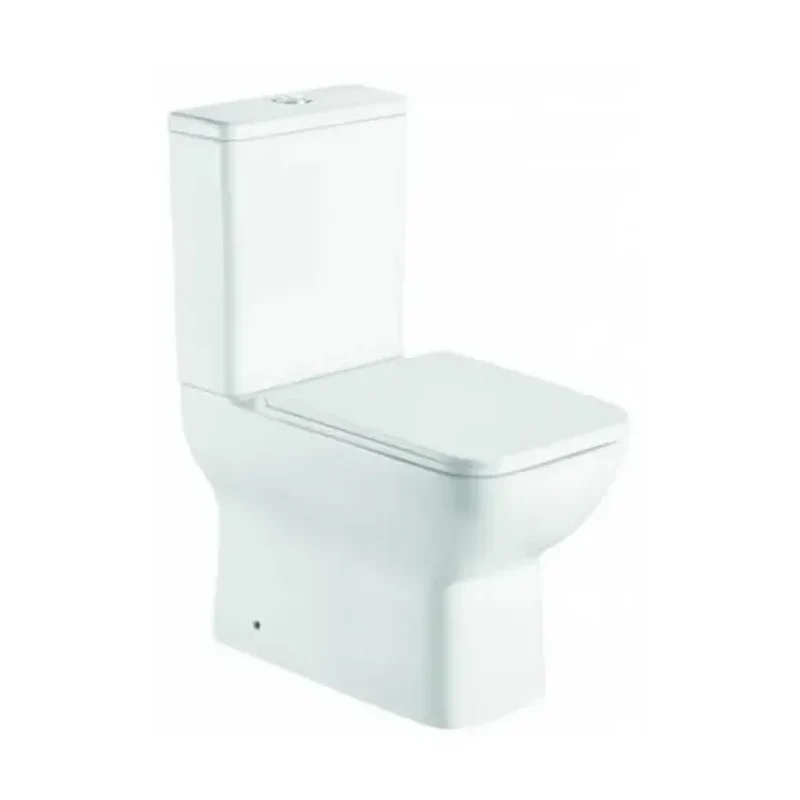 Taza de inodoro adosado a pared de porcelana sanitaria y acabado blanco brillo con salida dual CRETA de Aquore